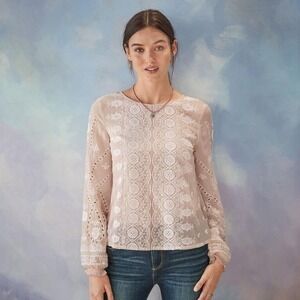 Sundance Angelique Eyelet Silk Embroidered Blouse